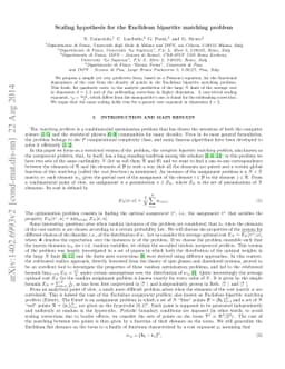 Scaling hypothesis for the Euclidean bipartite matching problem
