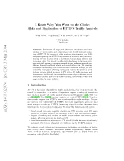 I Know Why You Went to the Clinic: Risks and Realization of HTTPS
  Traffic Analysis
