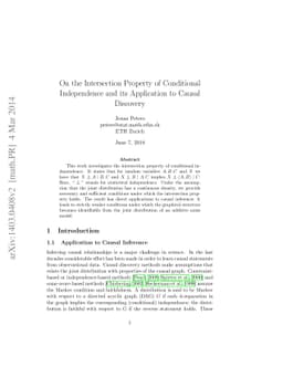 On the Intersection Property of Conditional Independence and its
  Application to Causal Discovery
