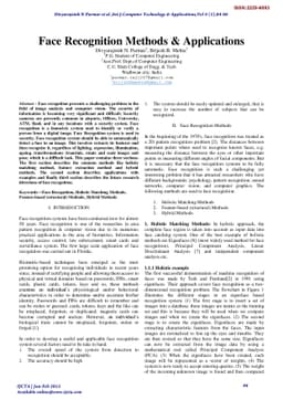 Face Recognition Methods & Applications