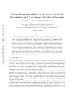 Efficient Distributed Online Prediction and Stochastic Optimization with
  Approximate Distributed Averaging