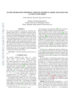 On the Information-theoretic Limits of Graphical Model Selection for
  Gaussian Time Series