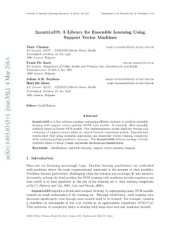 EnsembleSVM: A Library for Ensemble Learning Using Support Vector
  Machines
