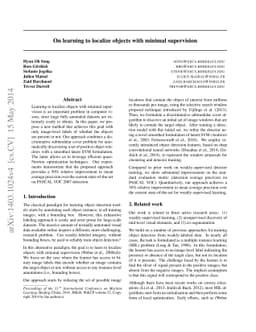 On learning to localize objects with minimal supervision