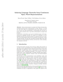Inducing Language Networks from Continuous Space Word Representations