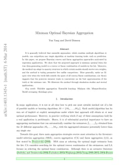 Minimax Optimal Bayesian Aggregation