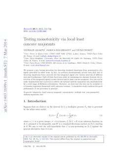 Testing monotonicity via local least concave majorants