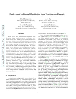 Quality-based Multimodal Classification Using Tree-Structured Sparsity
