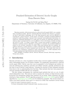 Penalized Estimation of Directed Acyclic Graphs From Discrete Data
