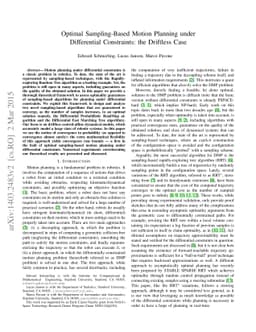 Optimal Sampling-Based Motion Planning under Differential Constraints:
  the Driftless Case