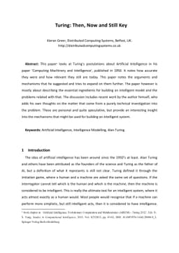 Turing: Then, Now and Still Key