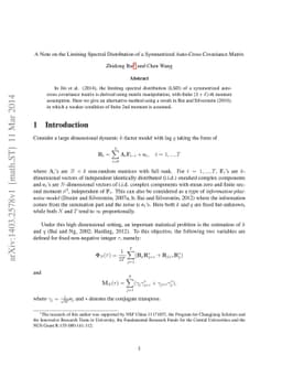 A Note on the Limiting Spectral Distribution of a Symmetrized Auto-Cross
  Covariance Matrix