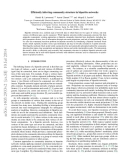Efficiently inferring community structure in bipartite networks