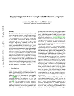 Fingerprinting Smart Devices Through Embedded Acoustic Components