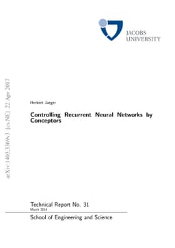 Controlling Recurrent Neural Networks by Conceptors