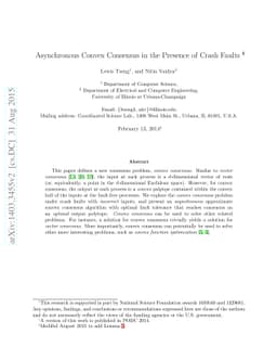 Asynchronous Convex Consensus in the Presence of Crash Faults