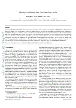 Making Risk Minimization Tolerant to Label Noise