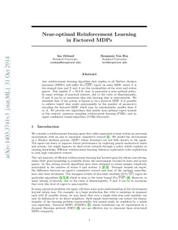 Near-optimal Reinforcement Learning in Factored MDPs