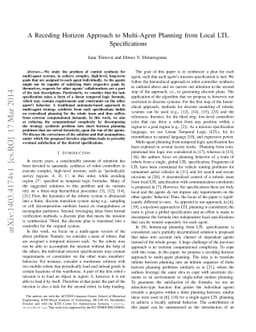 A Receding Horizon Approach to Multi-Agent Planning from Local LTL
  Specifications