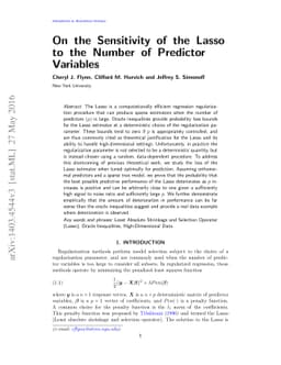 On the Sensitivity of the Lasso to the Number of Predictor Variables