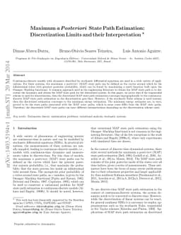 Maximum a Posteriori State Path Estimation: Discretization Limits and
  their Interpretation
