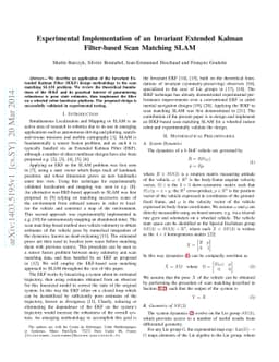 Experimental Implementation of an Invariant Extended Kalman Filter-based
  Scan Matching SLAM
