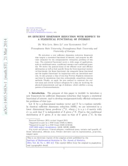 On efficient dimension reduction with respect to a statistical
  functional of interest