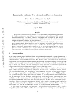 Learning to Optimize via Information-Directed Sampling