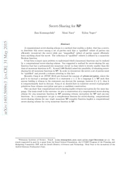 Secret-Sharing for NP