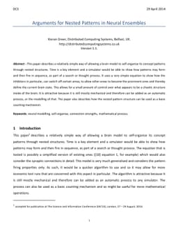 Arguments for Nested Patterns in Neural Ensembles