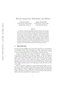 Bitcoin Transaction Malleability and MtGox