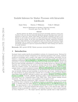 Scalable Inference for Markov Processes with Intractable Likelihoods