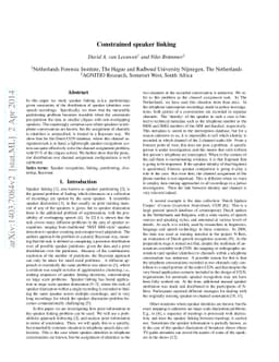 Constrained speaker linking