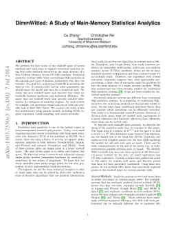 DimmWitted: A Study of Main-Memory Statistical Analytics