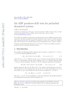 On ADF Goodness-of-Fit Tests for Perturbed Dynamical Systems