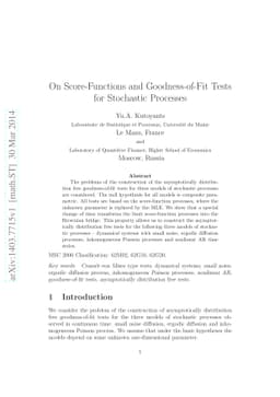 On Score-Functions and Goodness-of-Fit Tests for Stochastic Processes