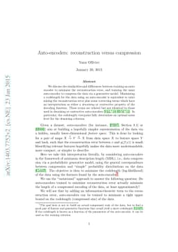 Auto-encoders: reconstruction versus compression