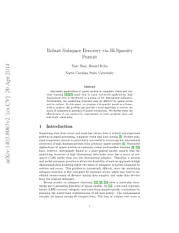 Robust Subspace Recovery via Bi-Sparsity Pursuit