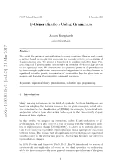 E-Generalization Using Grammars