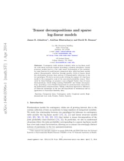 Tensor decompositions and sparse log-linear models