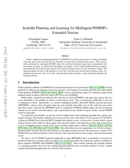 Scalable Planning and Learning for Multiagent POMDPs: Extended Version