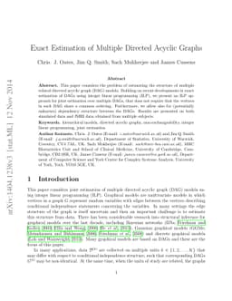 Exact Estimation of Multiple Directed Acyclic Graphs