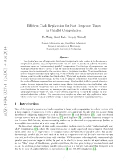 Efficient Task Replication for Fast Response Times in Parallel
  Computation