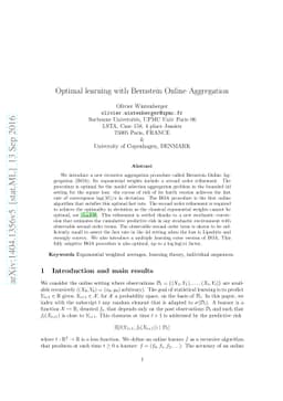Optimal learning with Bernstein Online Aggregation