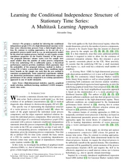 Learning the Conditional Independence Structure of Stationary Time
  Series: A Multitask Learning Approach