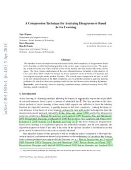 A Compression Technique for Analyzing Disagreement-Based Active Learning