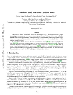 An adaptive attack on Wiesner's quantum money