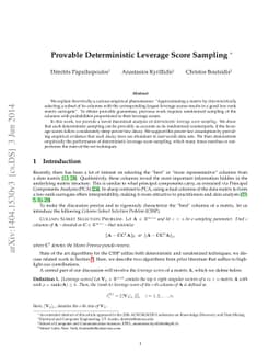 Provable Deterministic Leverage Score Sampling