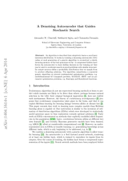 A Denoising Autoencoder that Guides Stochastic Search