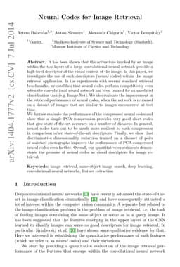 Neural Codes for Image Retrieval